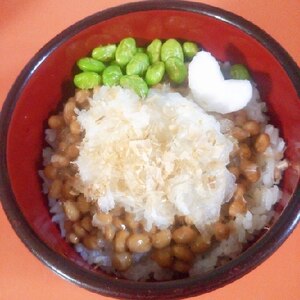 ５分！枝豆焼き&大根おろし❤イソフラボン納豆ご飯♪